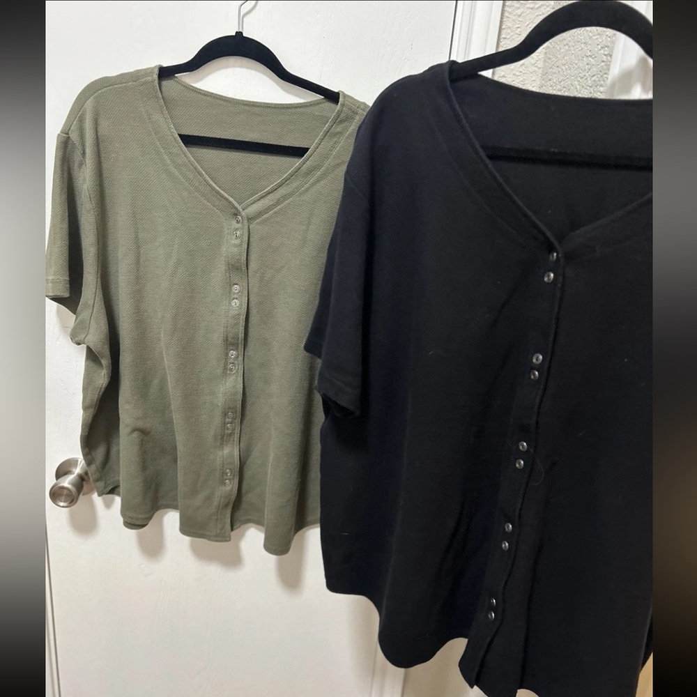 Vintage Fashion Bug Plus Size Shirt 2 Bundle Size 26/28 4X Woman’s Green & Black